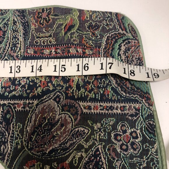 VTG 2 Piece Tapestry Traditional Christmas Stockings Gold Jingle Bell Detail - Picture 10 of 10